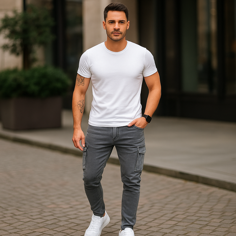 Jeans Cargo da Uomo | Slim Fit con Tasche Multiple
