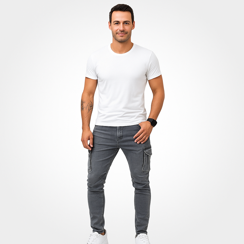 Jeans Cargo da Uomo | Slim Fit con Tasche Multiple