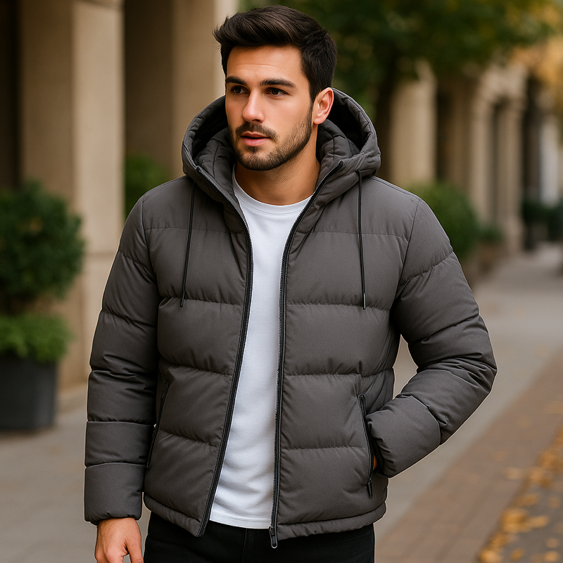 Giacca Invernale da Uomo Impermeabile | Piumino con Cappuccio e Imbottitura Calda