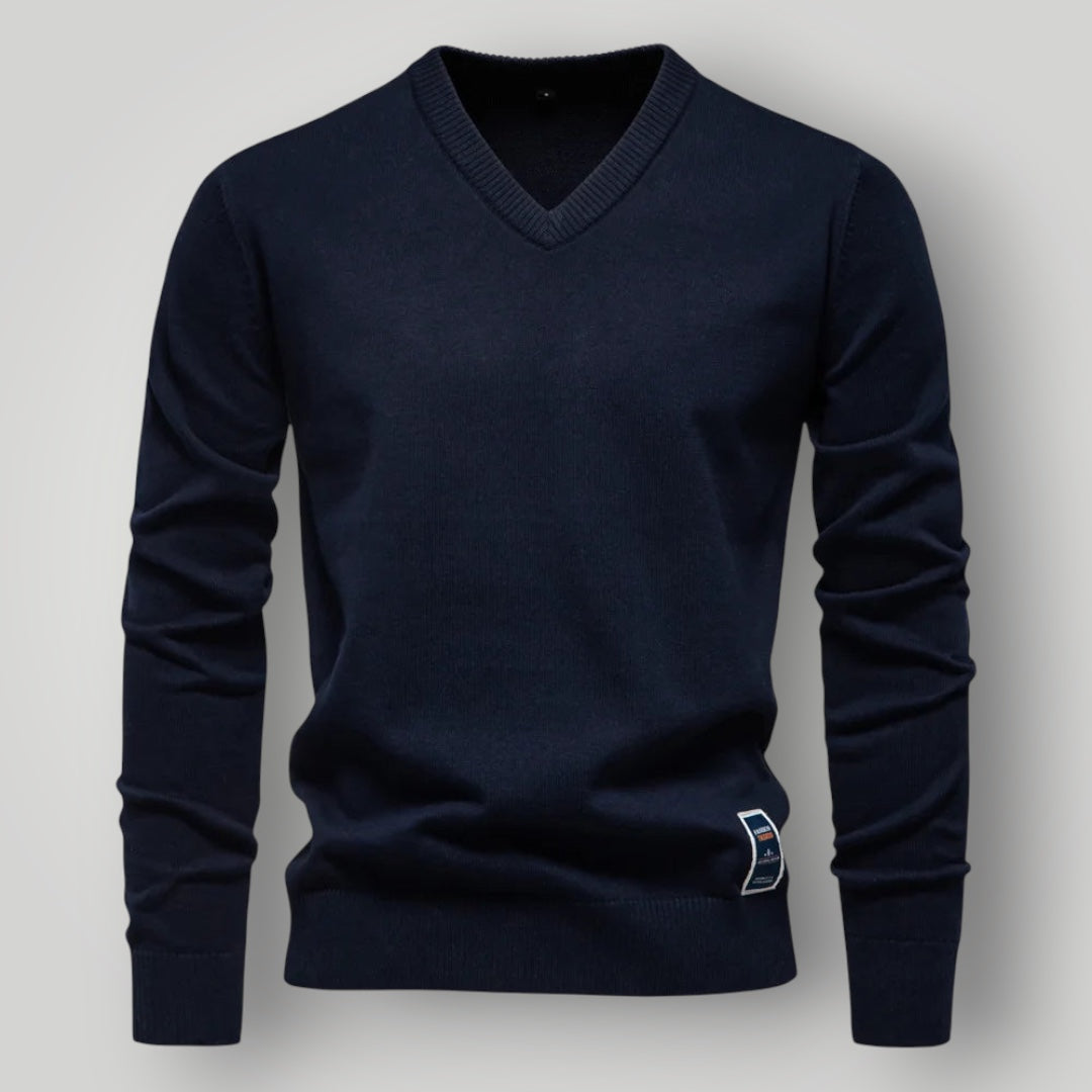 Maglione da Uomo con Scollo a V | Misto Cotone e Vestibilità Regolare