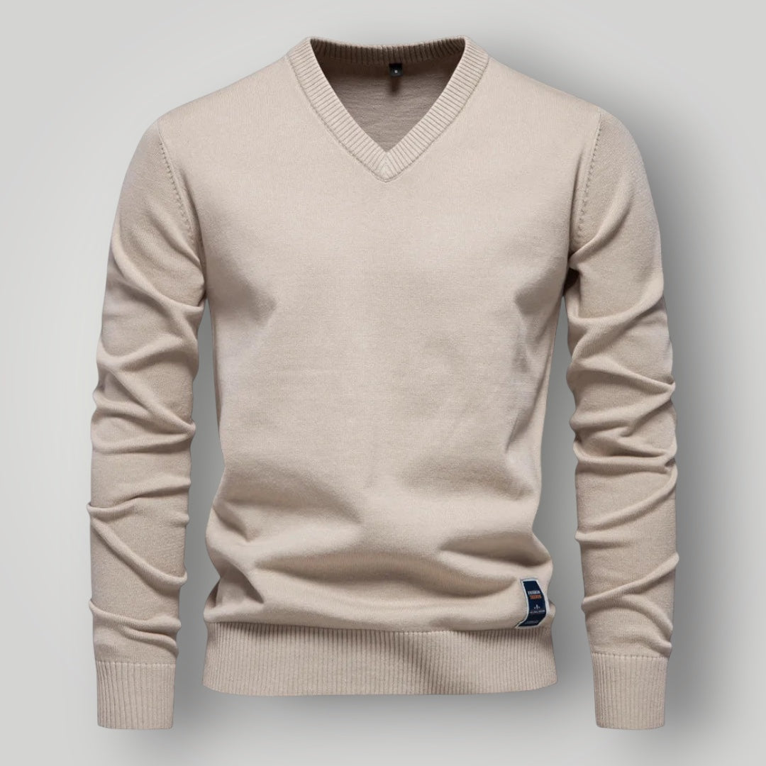 Maglione da Uomo con Scollo a V | Misto Cotone e Vestibilità Regolare