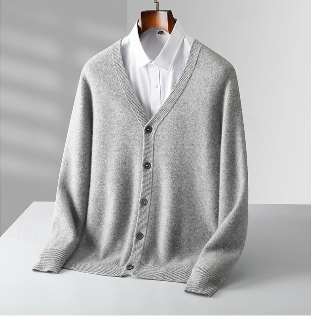 Cardigan da Uomo con Bottoni | Scollo a V e Maglia a Maniche Lunghe