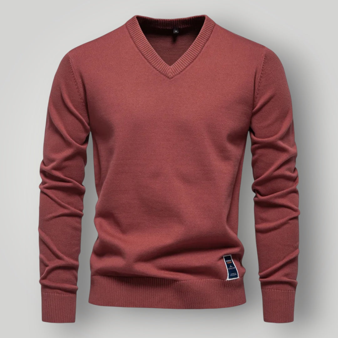 Maglione da Uomo con Scollo a V | Misto Cotone e Vestibilità Regolare