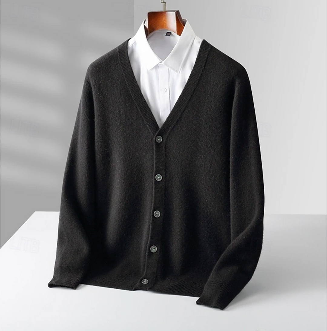 Cardigan da Uomo con Bottoni | Scollo a V e Maglia a Maniche Lunghe