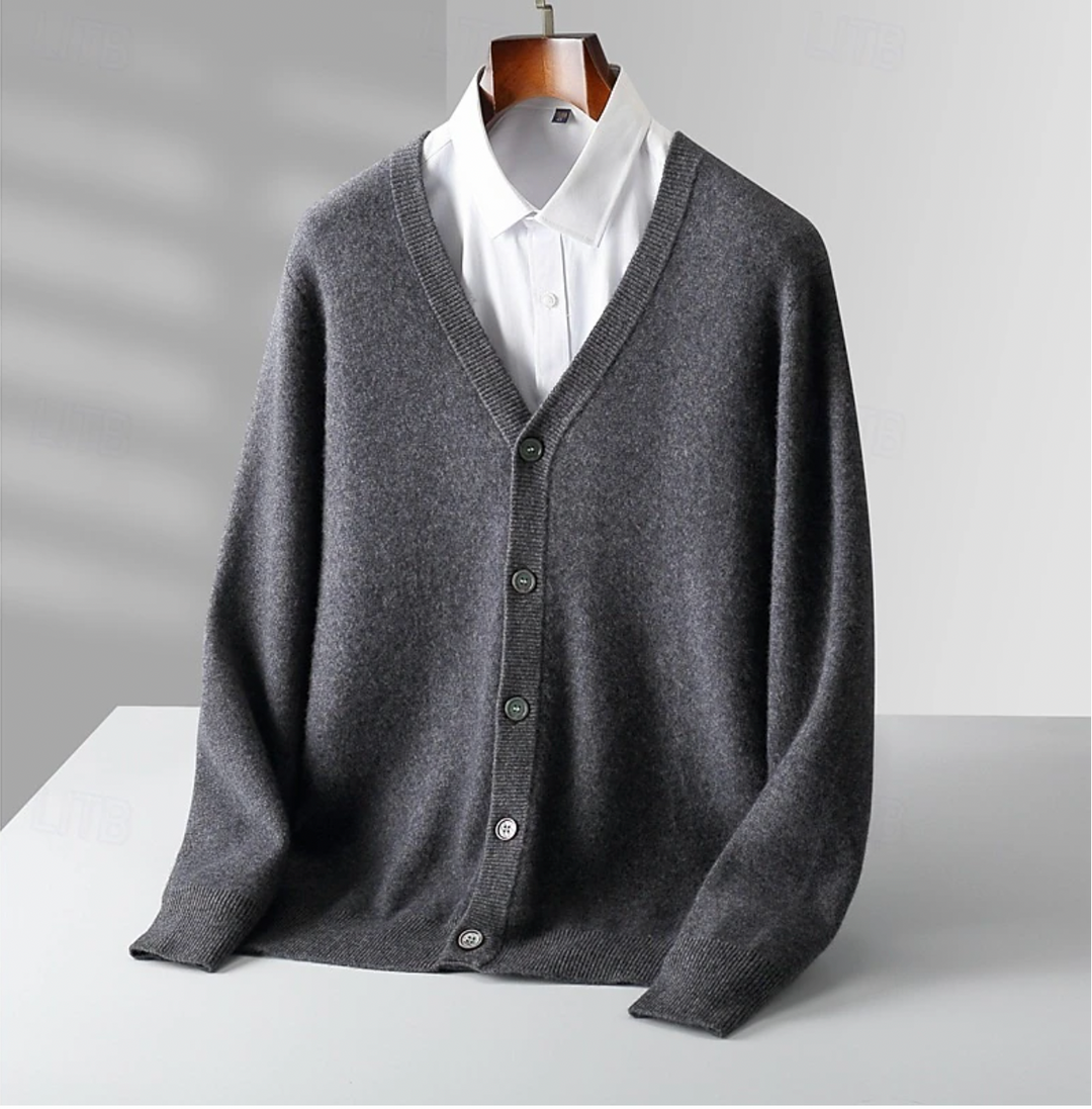 Cardigan da Uomo con Bottoni | Scollo a V e Maglia a Maniche Lunghe