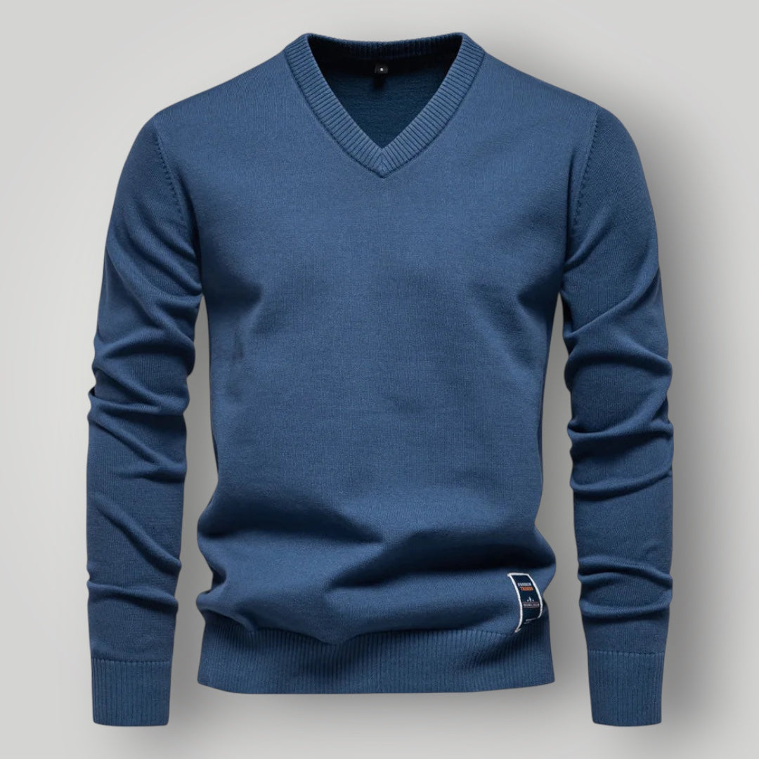 Maglione da Uomo con Scollo a V | Misto Cotone e Vestibilità Regolare