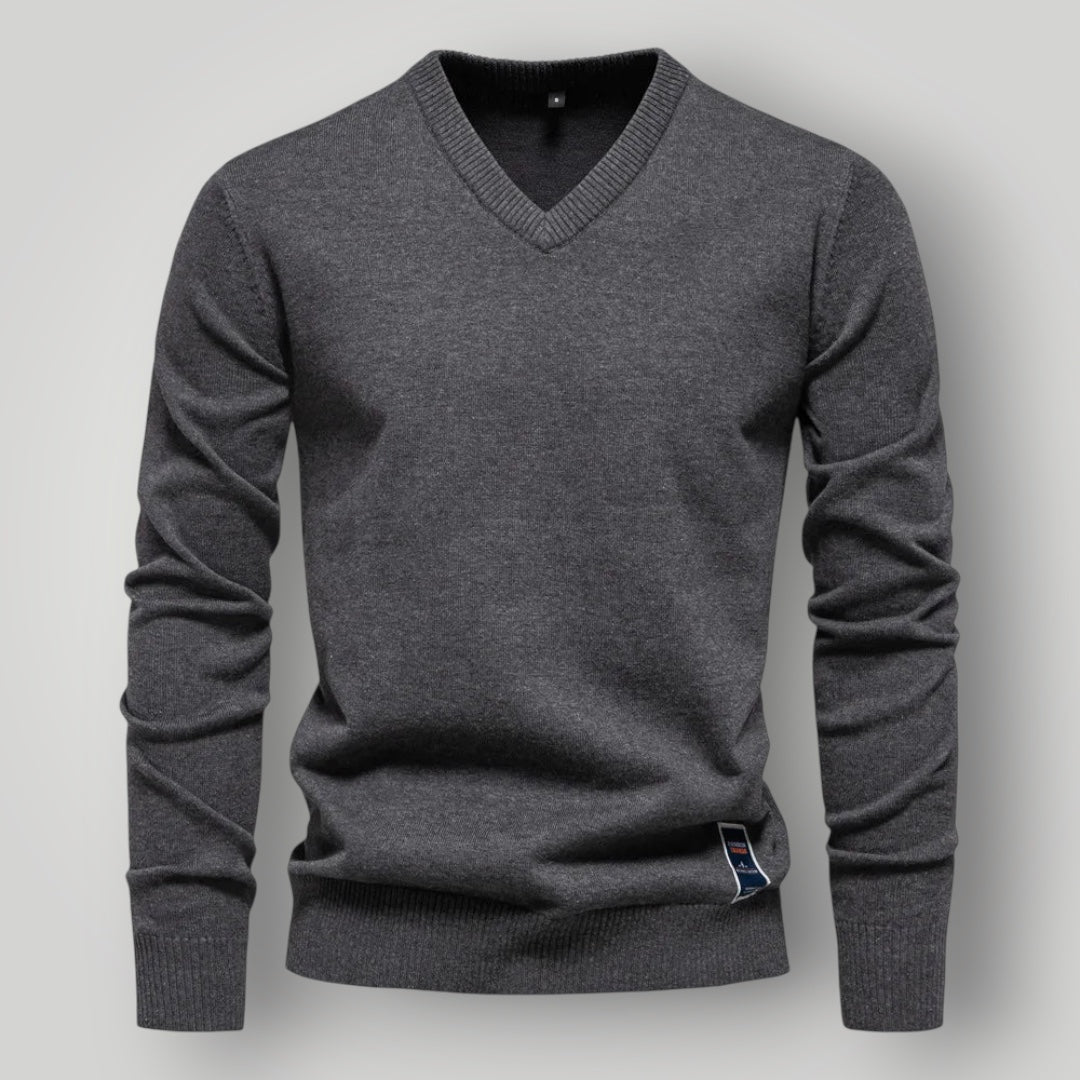 Maglione da Uomo con Scollo a V | Misto Cotone e Vestibilità Regolare
