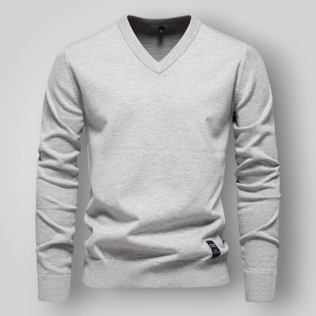 Maglione da Uomo con Scollo a V | Misto Cotone e Vestibilità Regolare