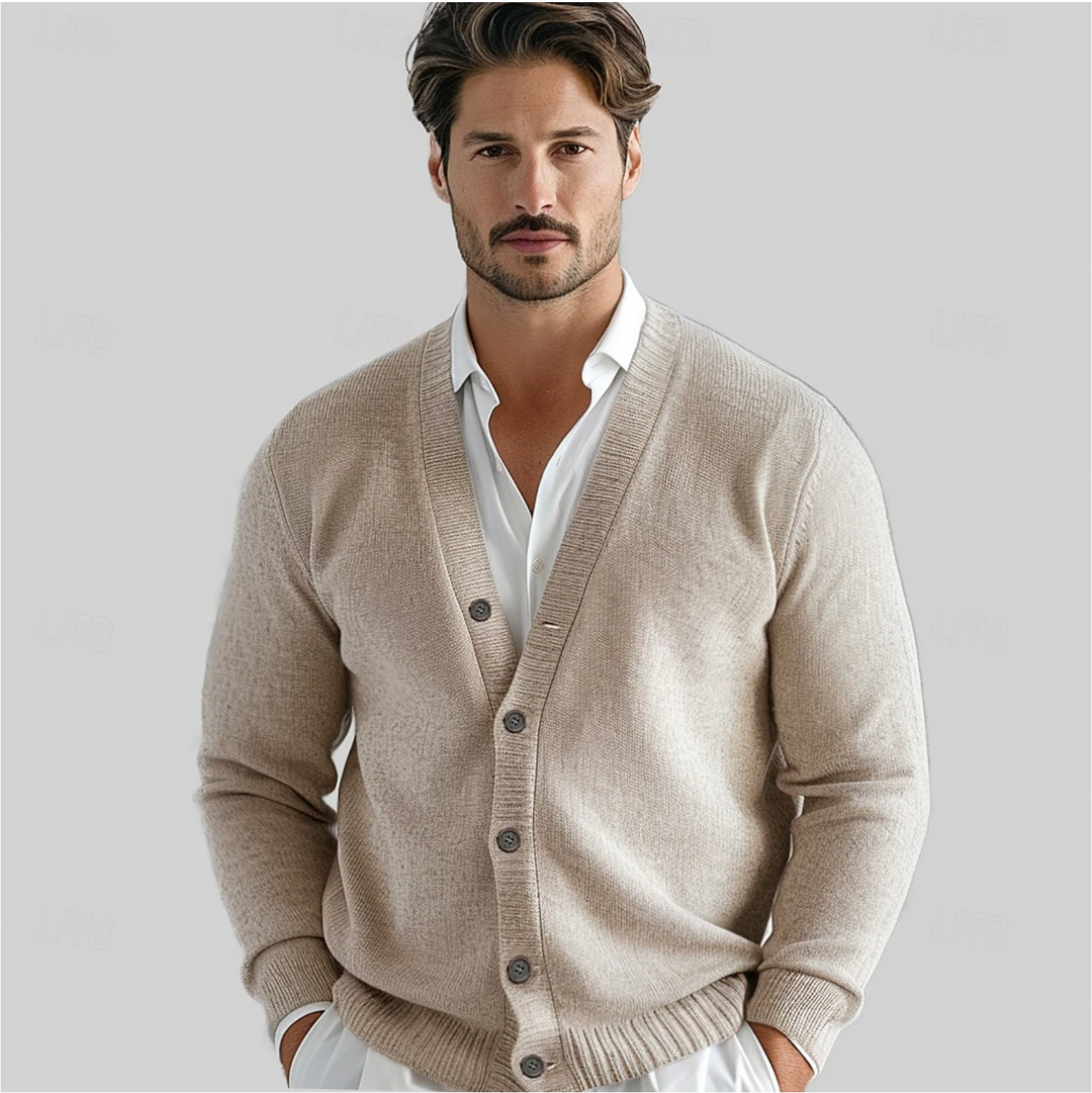 Cardigan da Uomo con Bottoni | Scollo a V e Maglia a Maniche Lunghe
